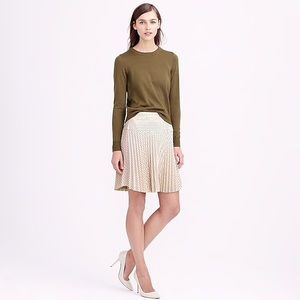 J. Crew Blush Laser-cut Pleated Skirt